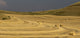 Panoramic view of wheat straw bales in a field near Colfax, WA