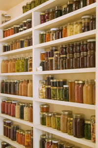 Pantry of Preserved Fruits and Vegetables Poster Print by Janet Horton