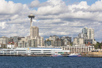 Seattle Waterfront Poster Print featuring Victoria Clipper ferry terminal by Trish Drury