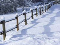 Snow Covered Fence Poster Print by Terry Eggers, winter landscape art
