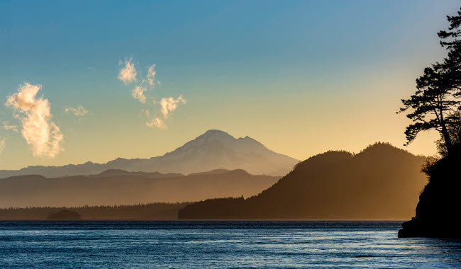 Mount Baker at sunrise poster print by Yuri Choufour showcasing breathtaking landscape.