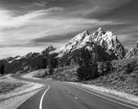 Teton Park Road and Teton Range poster print by Adam Jones showcasing Grand Teton National Park.