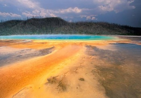 Grand Prismatic Geyser poster print by Art Wolfe showcasing vibrant colors.