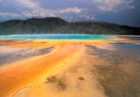 Grand Prismatic Geyser poster print by Art Wolfe showcasing vibrant colors.