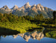Grand Teton National Park poster print with reflections in Snake River.