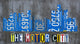 Detroit City Skyline License Plate Poster Print, 33x18