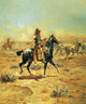 Through the Alkali Poster Print by Charles M. Russell, a stunning depiction of the American West.