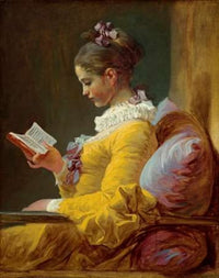Young Girl Reading Poster Print by Jean Honore Fragonard, showcasing a young girl immersed in her book.