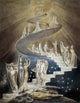 Jacobs Ladder Poster Print by William Blake showcasing spiritual ascent.