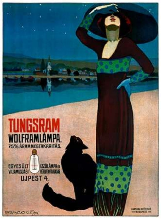 Tungsram Wolframlampa Poster Print by Geza Farago, artistic design.