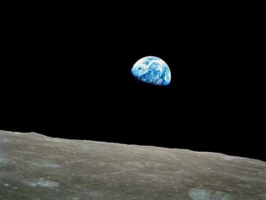 Earthrise Apollo 8 December 24 1968 Poster Print capturing Earth from space.