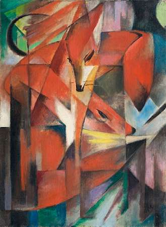 The Fox fine art print by Franz Marc, vibrant colors and expressive design.