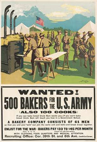 Wanted! 500 Bakers for the U.S. Army 1917 Poster Print