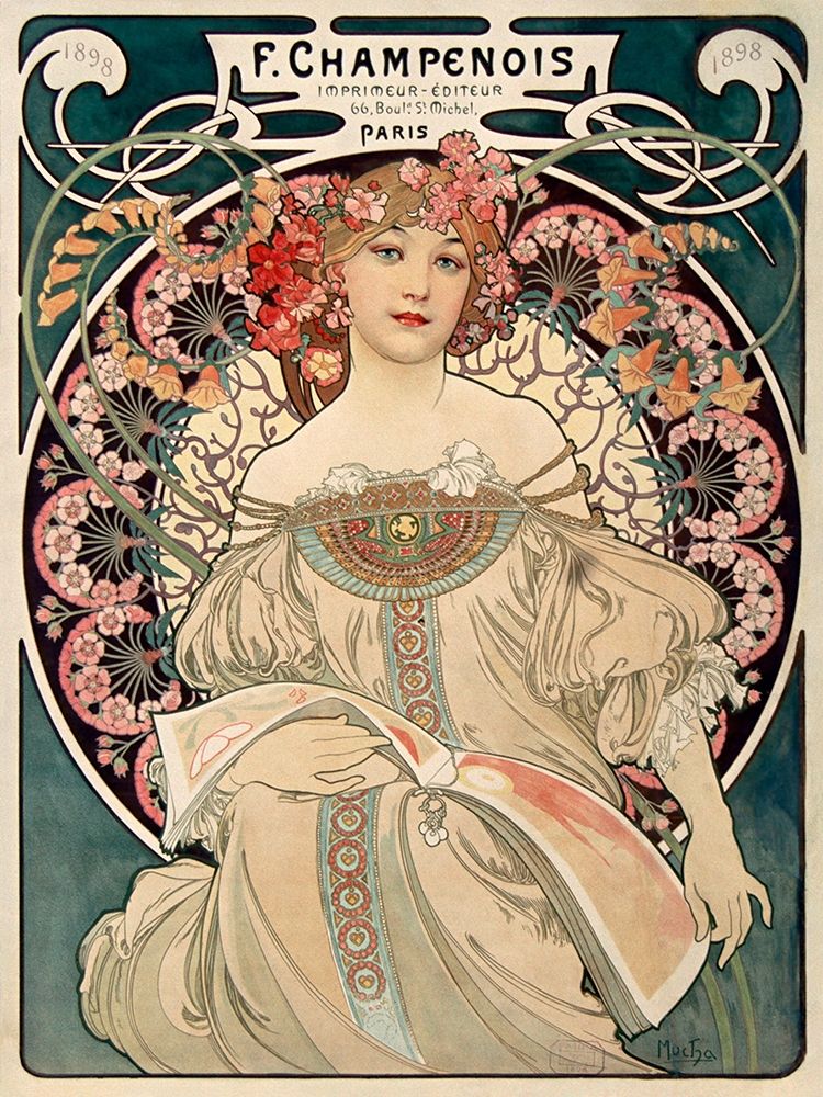 Alphonse Mucha Poster Print by F. Champenois Imprimeur Éditeur