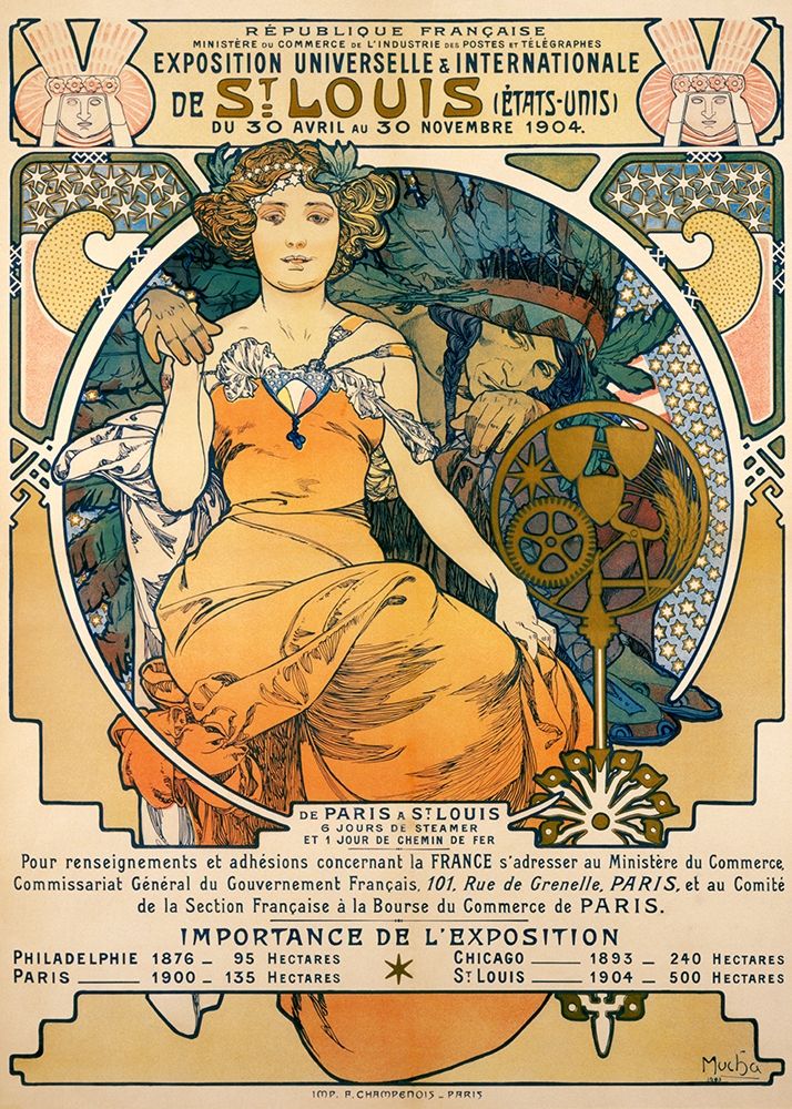 Alphonse Mucha 1904 St. Louis World's Fair Poster Print