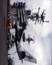 Navy 1 landing on USS Abraham Lincoln photo print