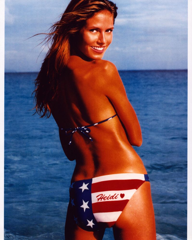 Heidi Klum Stars and Stripes Bikini Photo Print