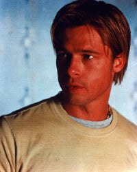 Brad Pitt wearing a tan shirt photo print