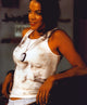 Michelle Rodriguez photo print in a dirty tank top and dog tags.