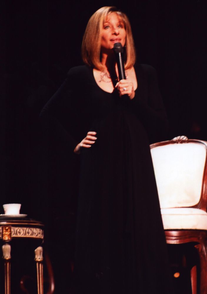 Barbra Streisand On Stage with Microphone Photo Print