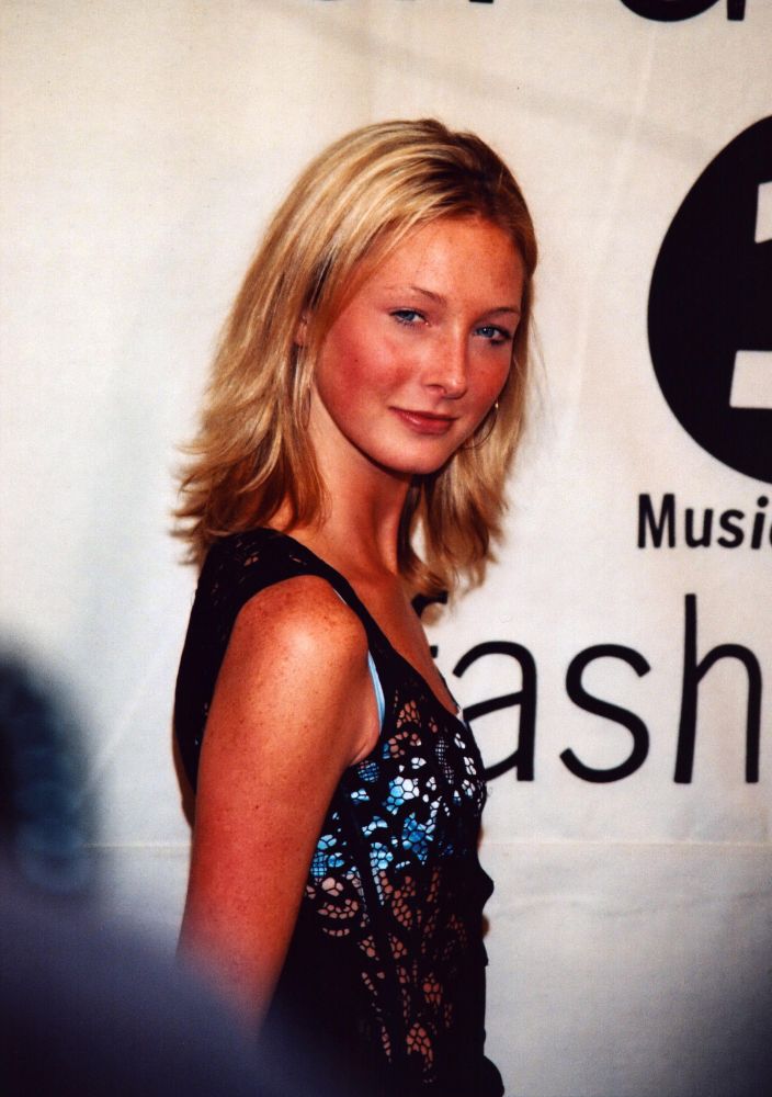 Maggie Rizer Looking Over Shoulder in Black Lace Photo Print
