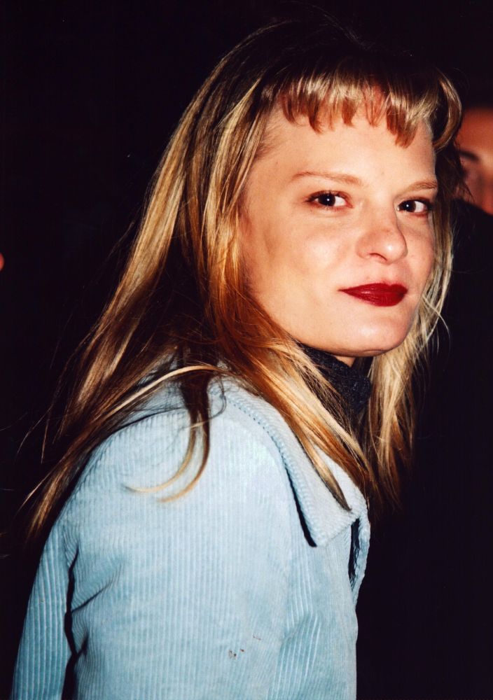 Martha Plimpton photo print in blue jacket, showcasing actress style.