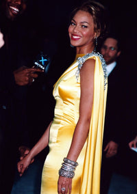 Beyoncé in yellow and silver gown photo print