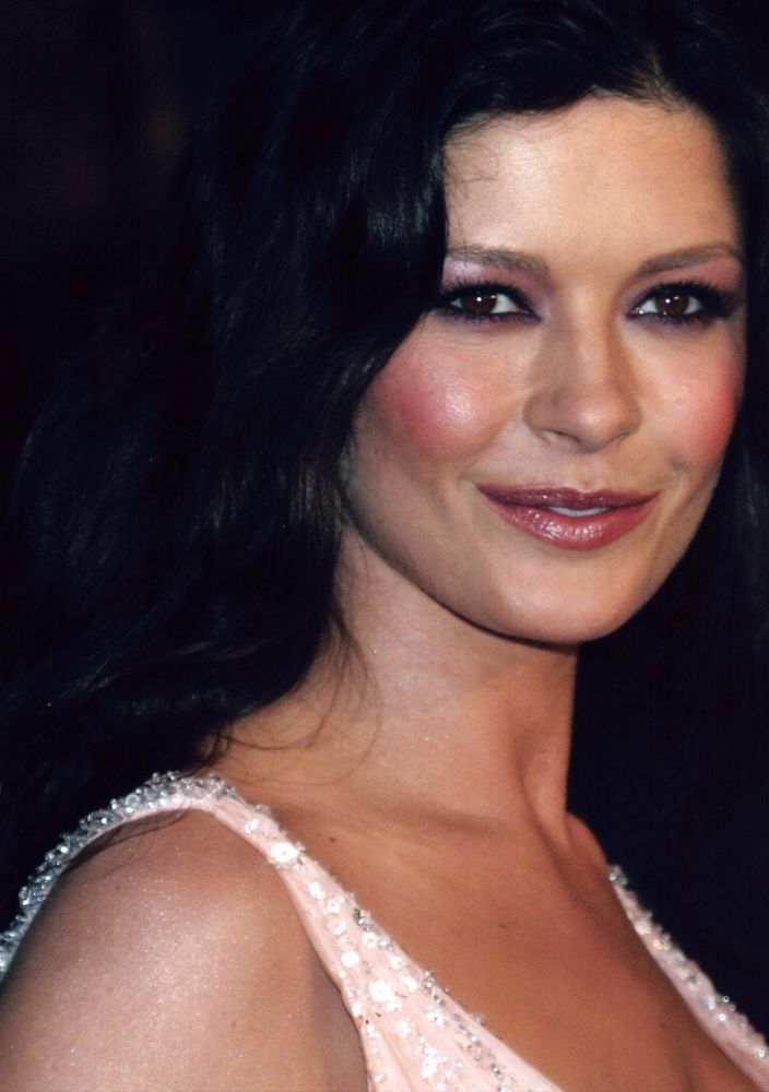 Catherine Zeta-Jones close-up photo print in a sequin dress.