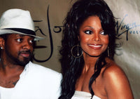 Jermaine Dupri and Janet Jackson in all white photo print