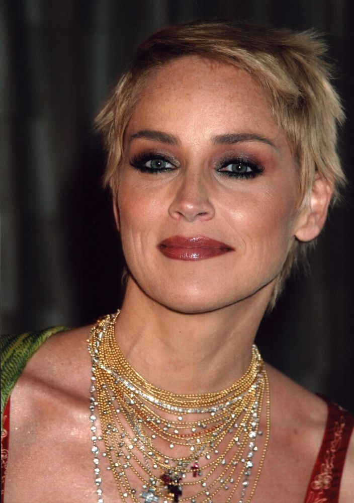 Sharon Stone closeup photo print showcasing Hollywood glamour