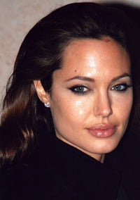 Angelina Jolie closeup photo print in black jacket