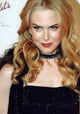 Nicole Kidman in Blaak sparkle top with fur trim photo print.