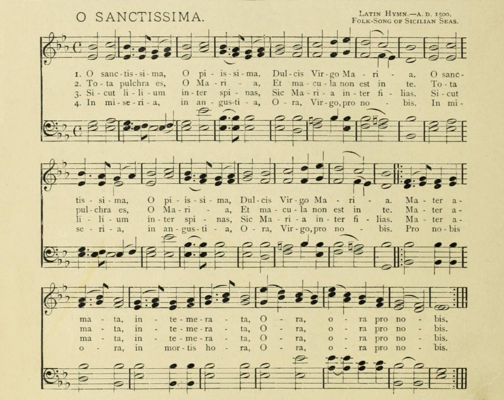 O Sanctissima Christmas Songs 1891 Poster Print