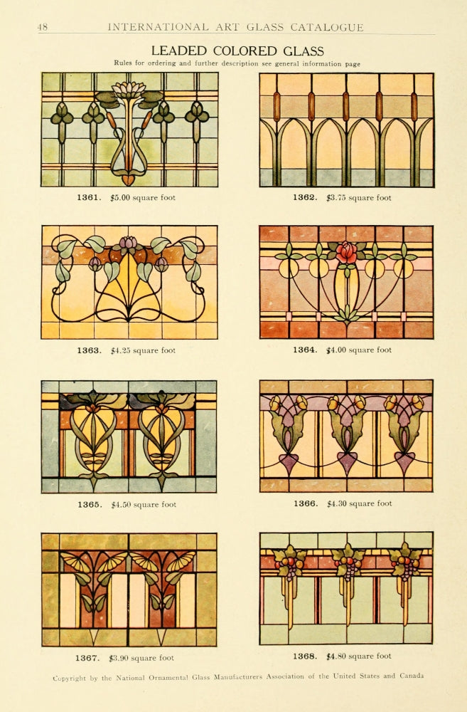 International Art Glass 1914 Poster Print showcasing intricate designs.