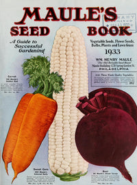 Maule's Seed Book 1933 Cover Poster Print featuring colorful vegetables