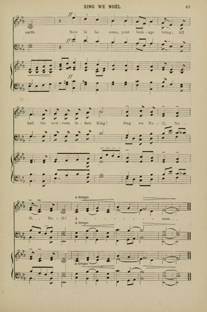 Sing We No l 4 Christmas Carols & Hymns Poster Print showcasing festive holiday spirit.