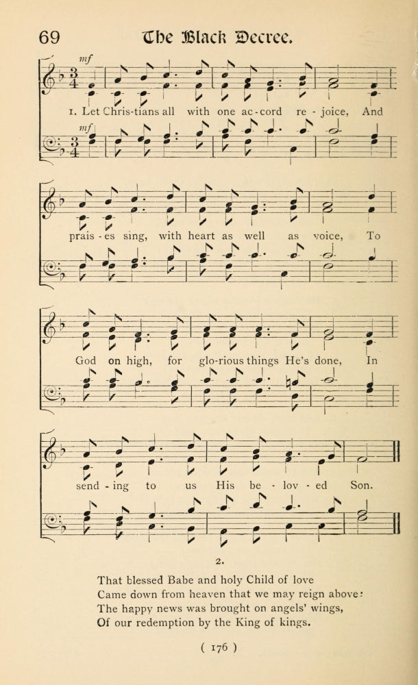 Black Decree 1 Christmas Carols New & Old 1850 Poster Print