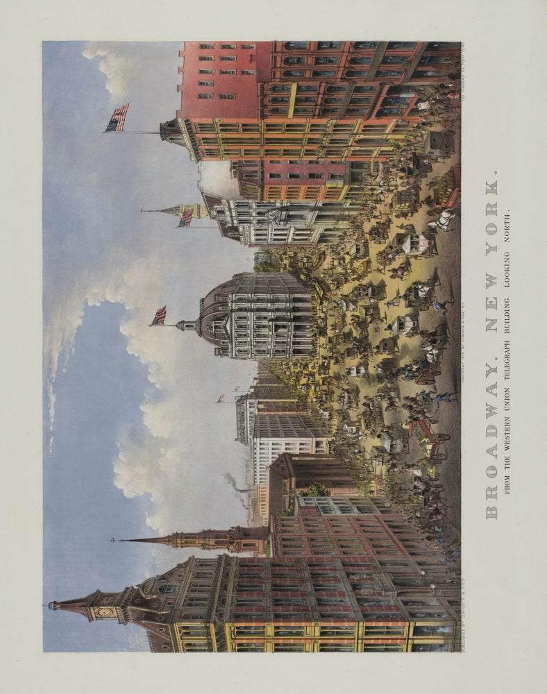 Currier & Ives 1875 Broadway, New York Poster Print showcasing historical American art.