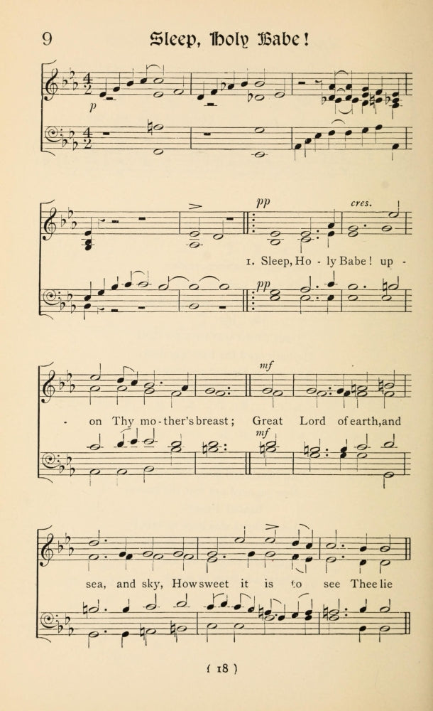 Sleep, Holy Babe 1 Christmas Carols New & Old 1850 Poster Print