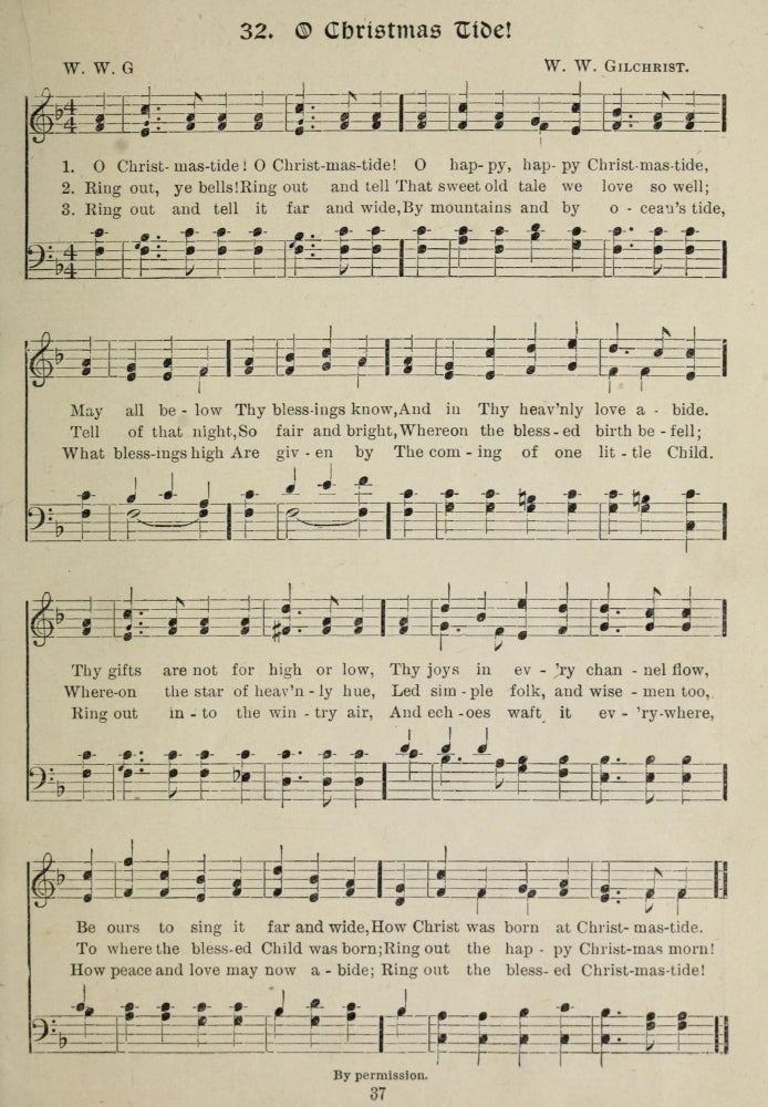 O Christmas Tide Gems of Christmas Songs Poster Print on heavy stock paper.