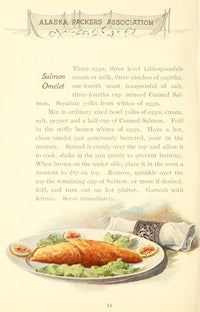 Canned Salmon Recipes Poster Print featuring a Salmon Omelet design.