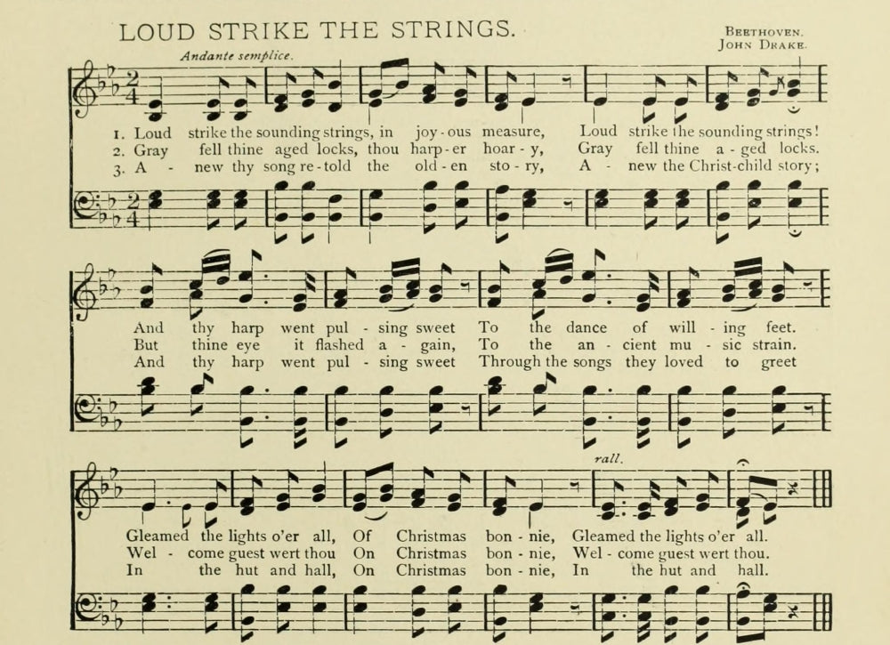 Loud Strike the Strings Christmas in Song 1891 Poster Print