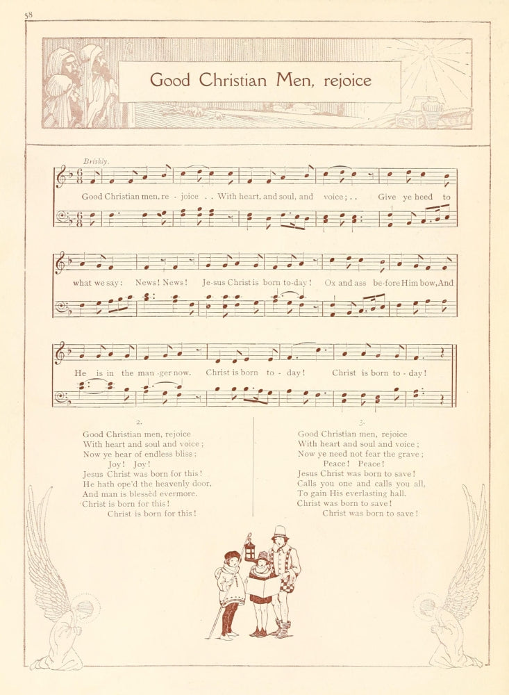 Good Christian Men Rejoice Christmas Carols Poster Print (1922)