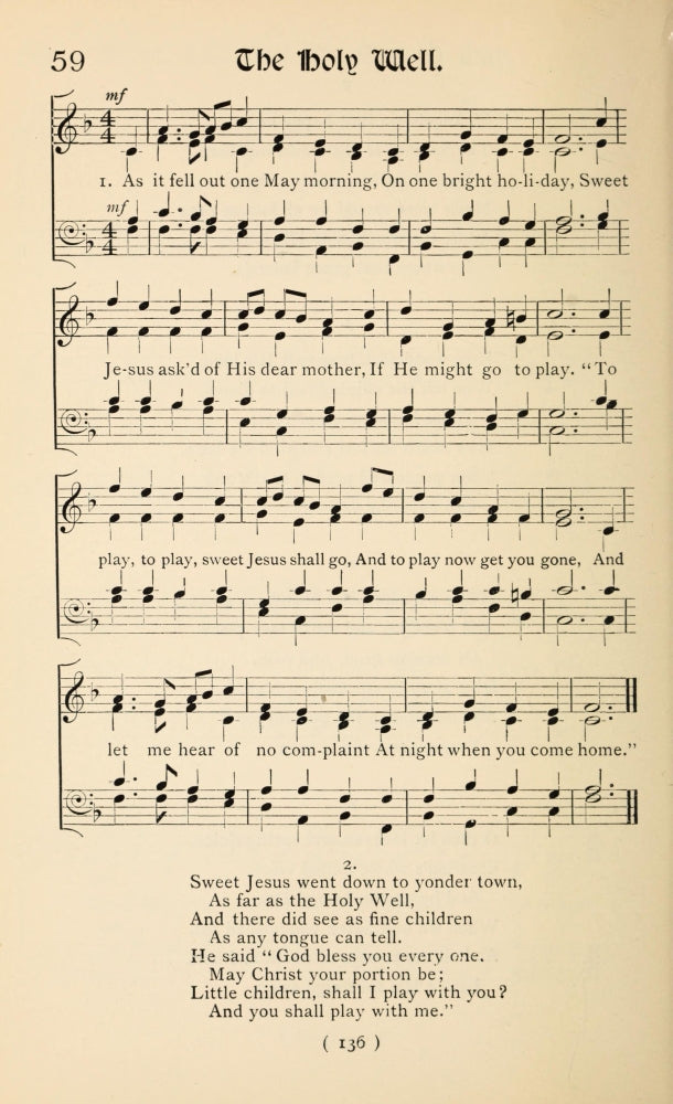 Holy Well 1 Christmas Carols New & Old 1850 Poster Print