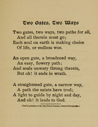Two Gates, Two Ways Poster Print from John Church Co. published in 1900.