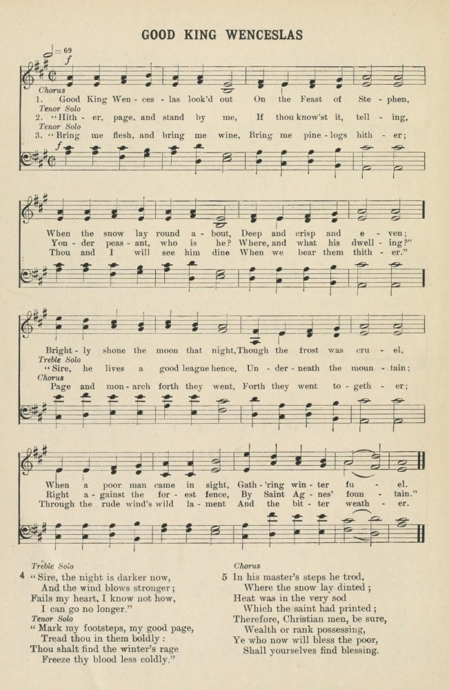 Good King Wenceslas Christmas Carols & Hymns Poster Print