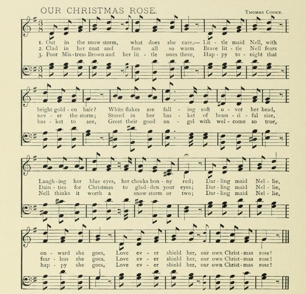 Christmas Rose Christmas in Song 1891 Poster Print showcasing holiday spirit.