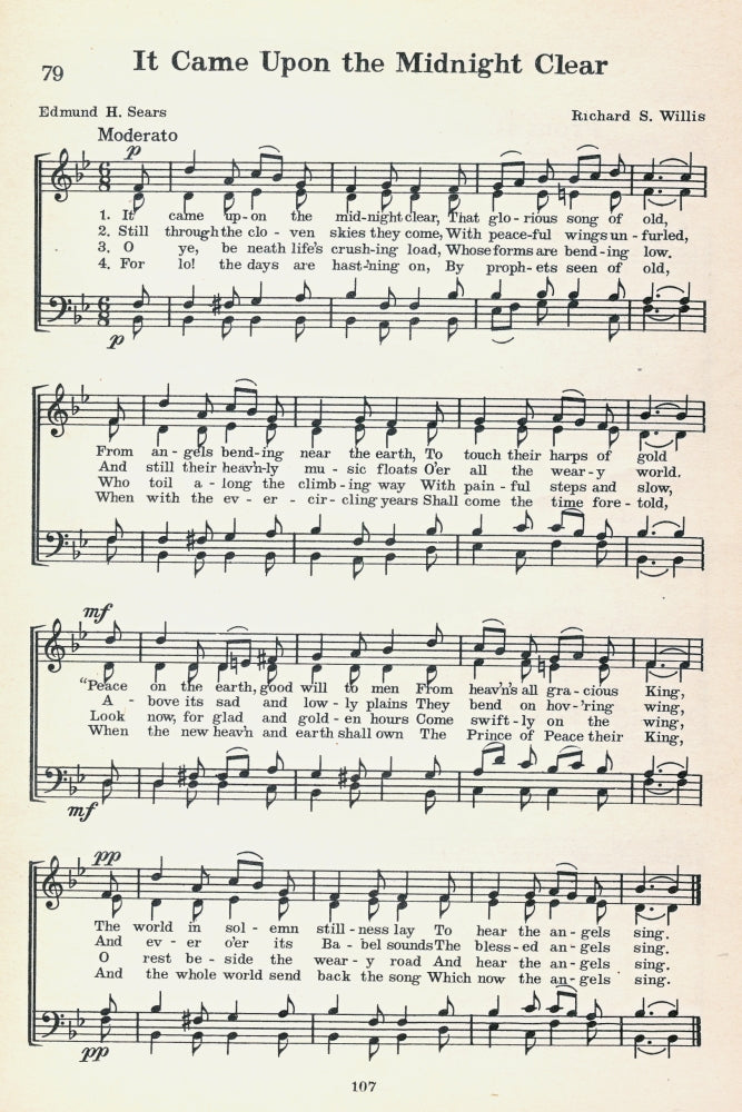It Came Upon the Midnight Clear Christmas Carols Poster Print