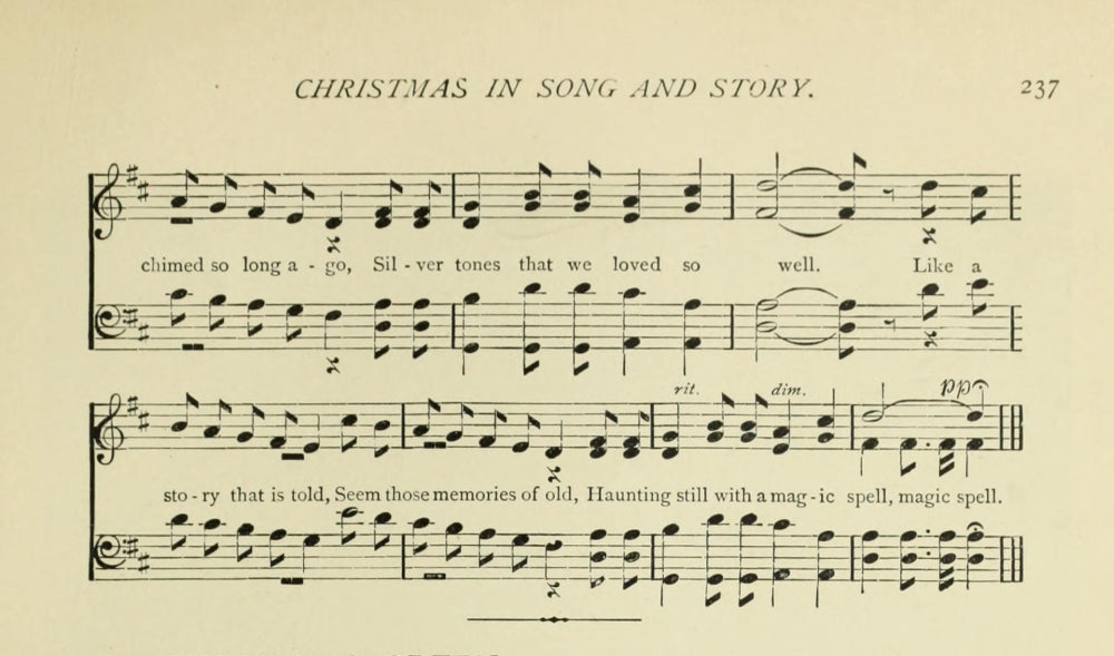 Silver Chimes 2 Christmas in Song Poster Print featuring festive chimes.