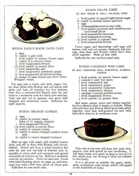 Ryzon Baking Book 1917 Date Cake & War Cake Poster Print